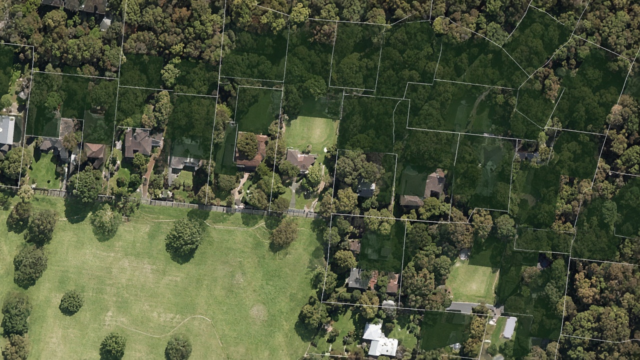 Suburban tree canopy and green space from aerial imagery